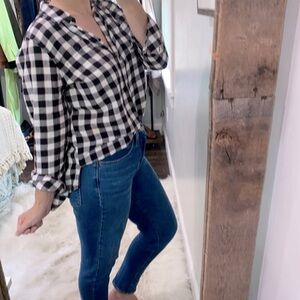 St John’s Bay checkered button down cotton shirt size large